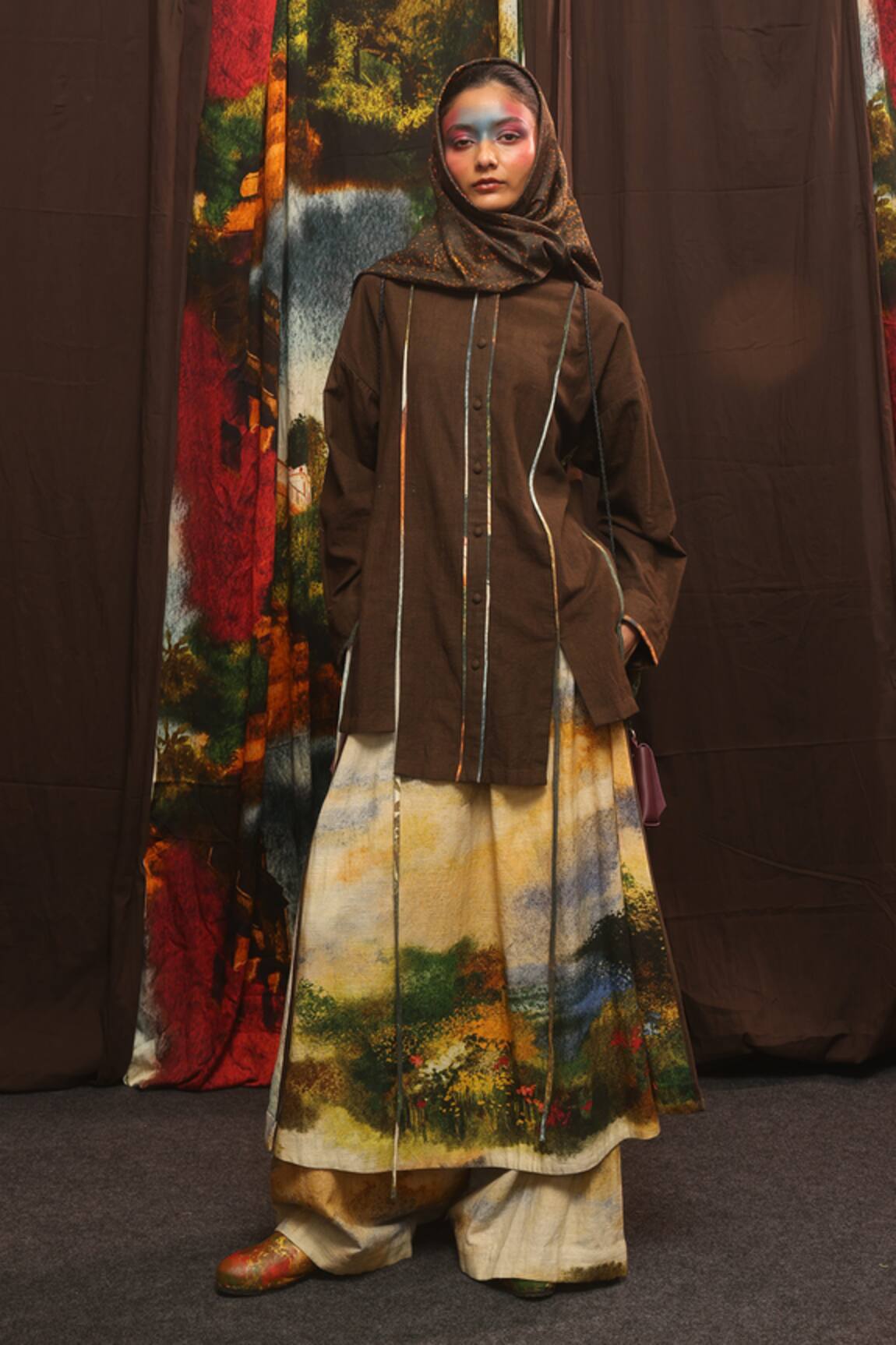 Til Multi Monet Handpainted Panel Pant 