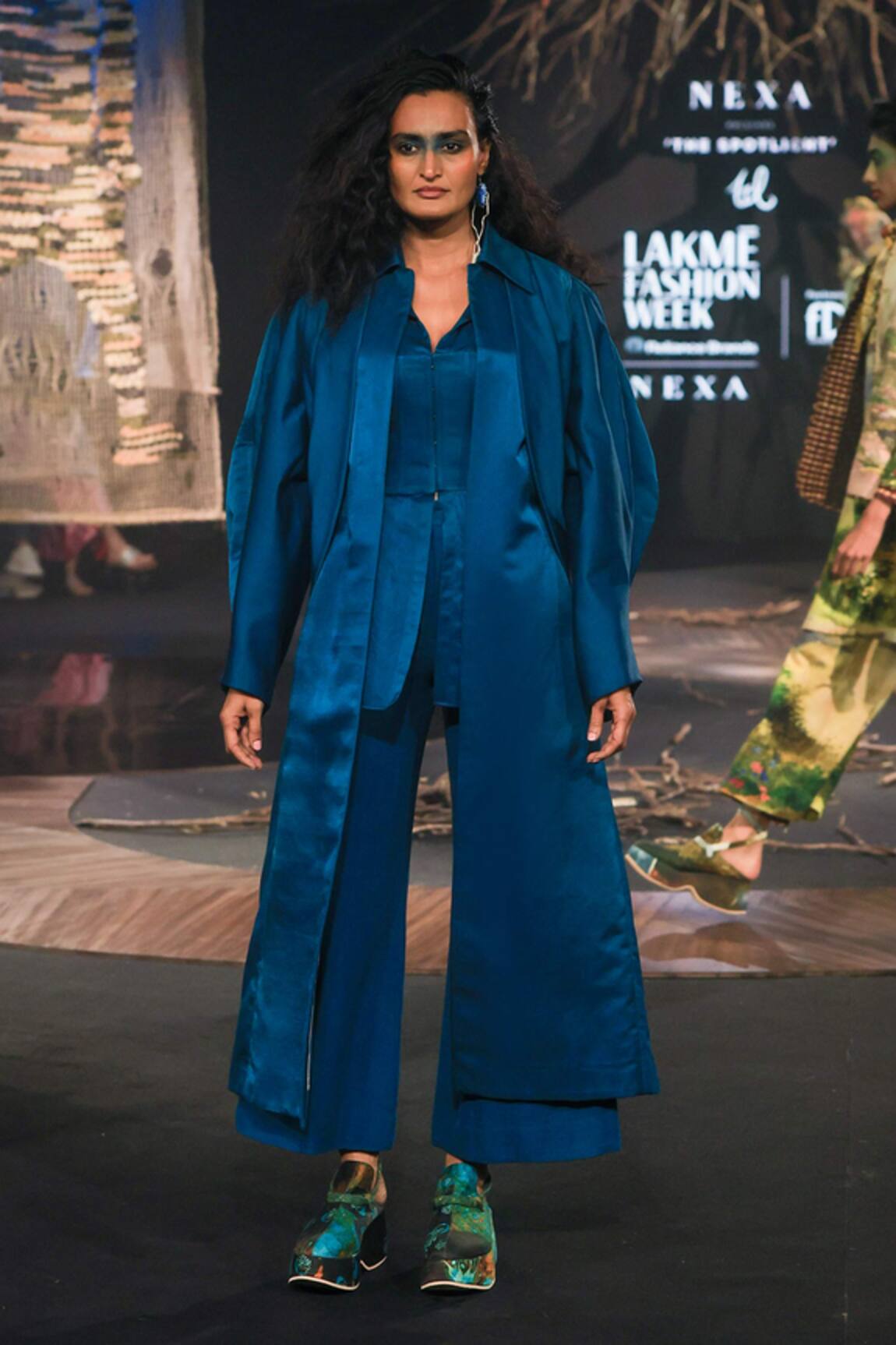 Til Teal Blue Designer Trench Coat 