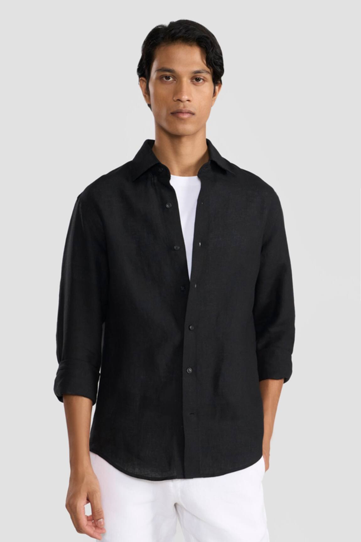 PERONA RONAN Black Linen Shirt 