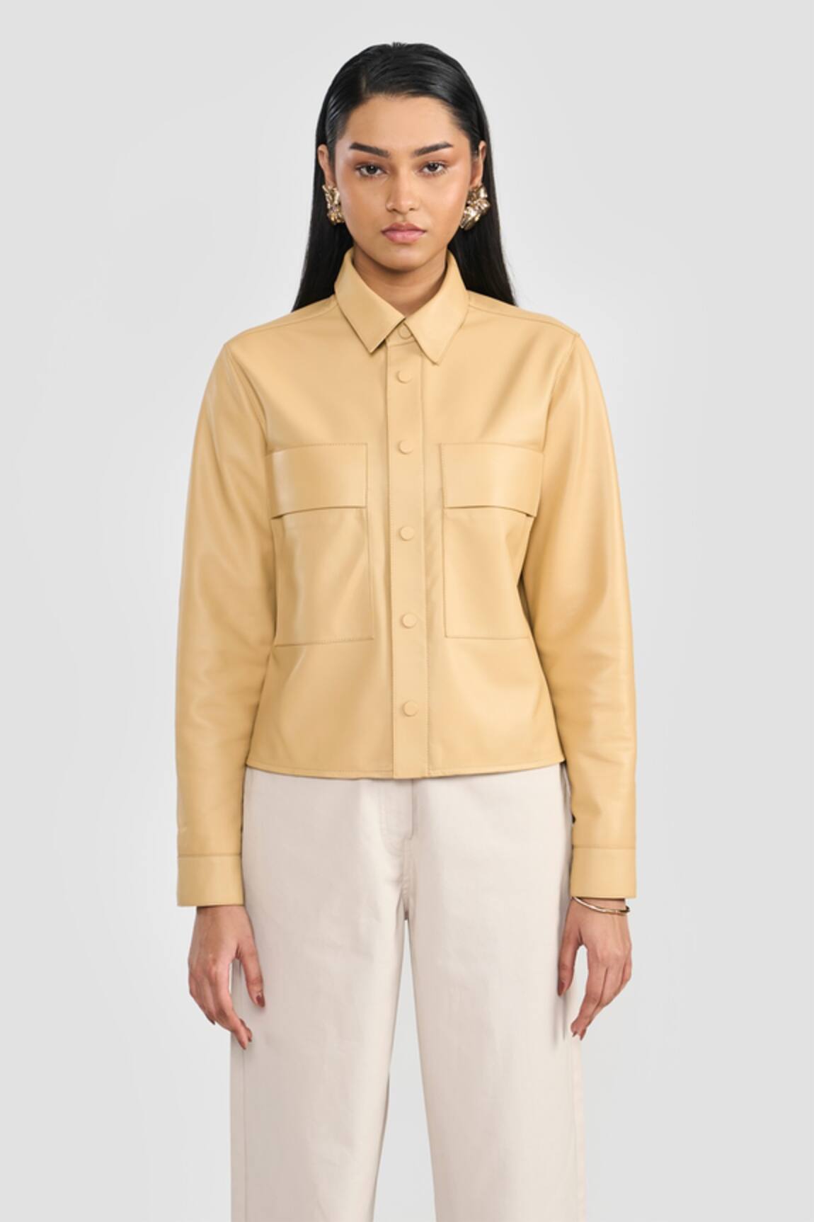 PERONA Chloe Yellow Lamb Leather Jacket 