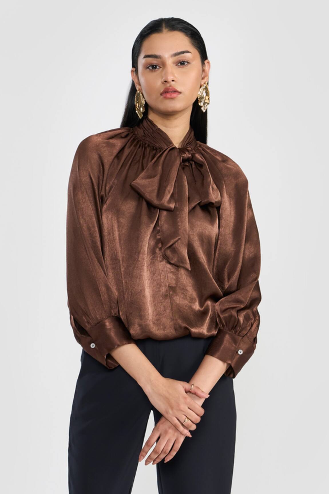 PERONA Brown Designer Maya Top 
