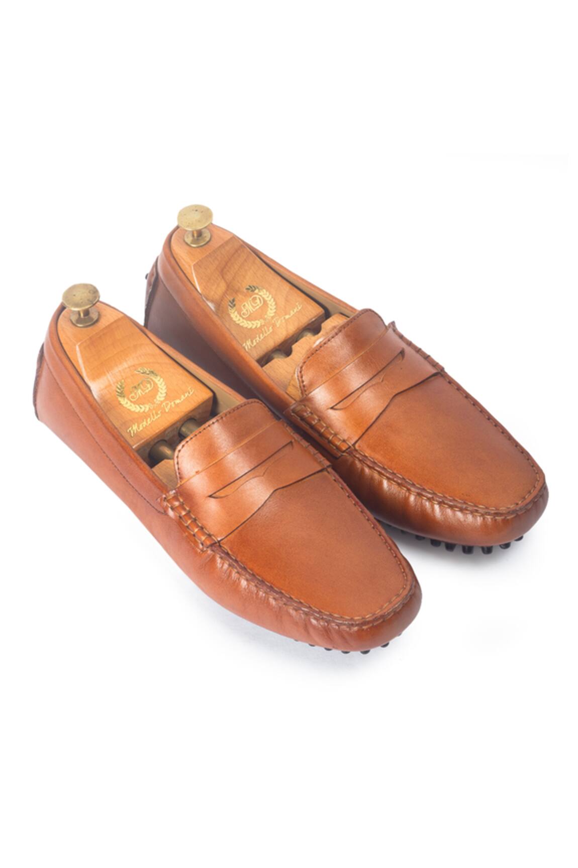 Domani Brown Gommino Suede Penny Loafers 
