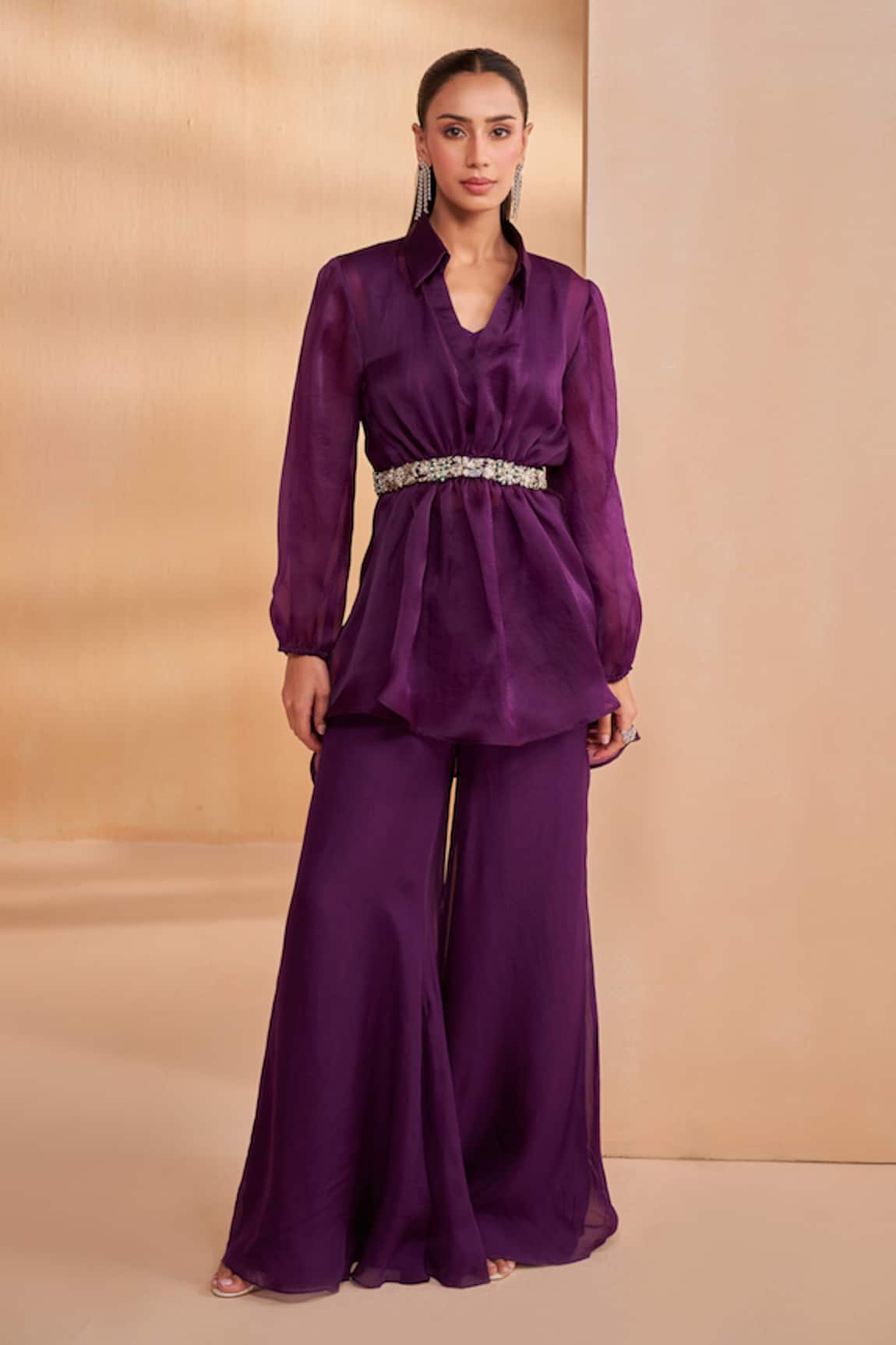 Aakansha Gupta Purple Organza Co-ord Set 
