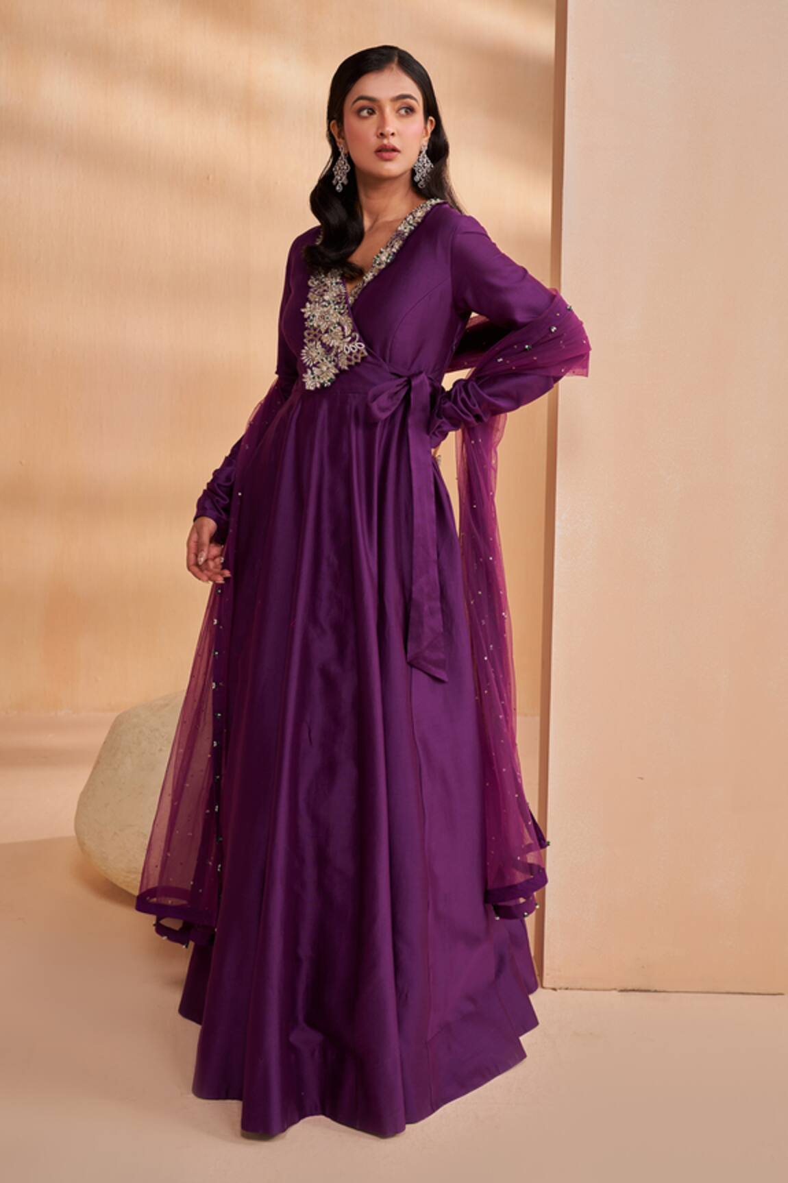 Aakansha Gupta Designer Purple Anarkali Set 