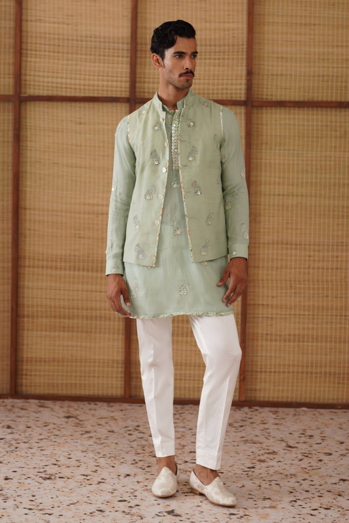 Arjan Dugal Gramophone Dori Nehru Jacket Set 