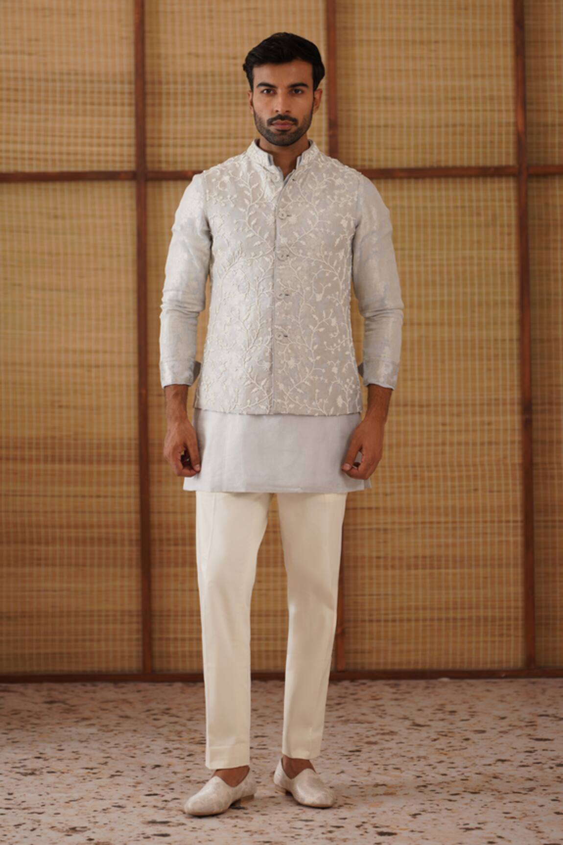 Arjan Dugal Beaded Nehru Jacket Set 