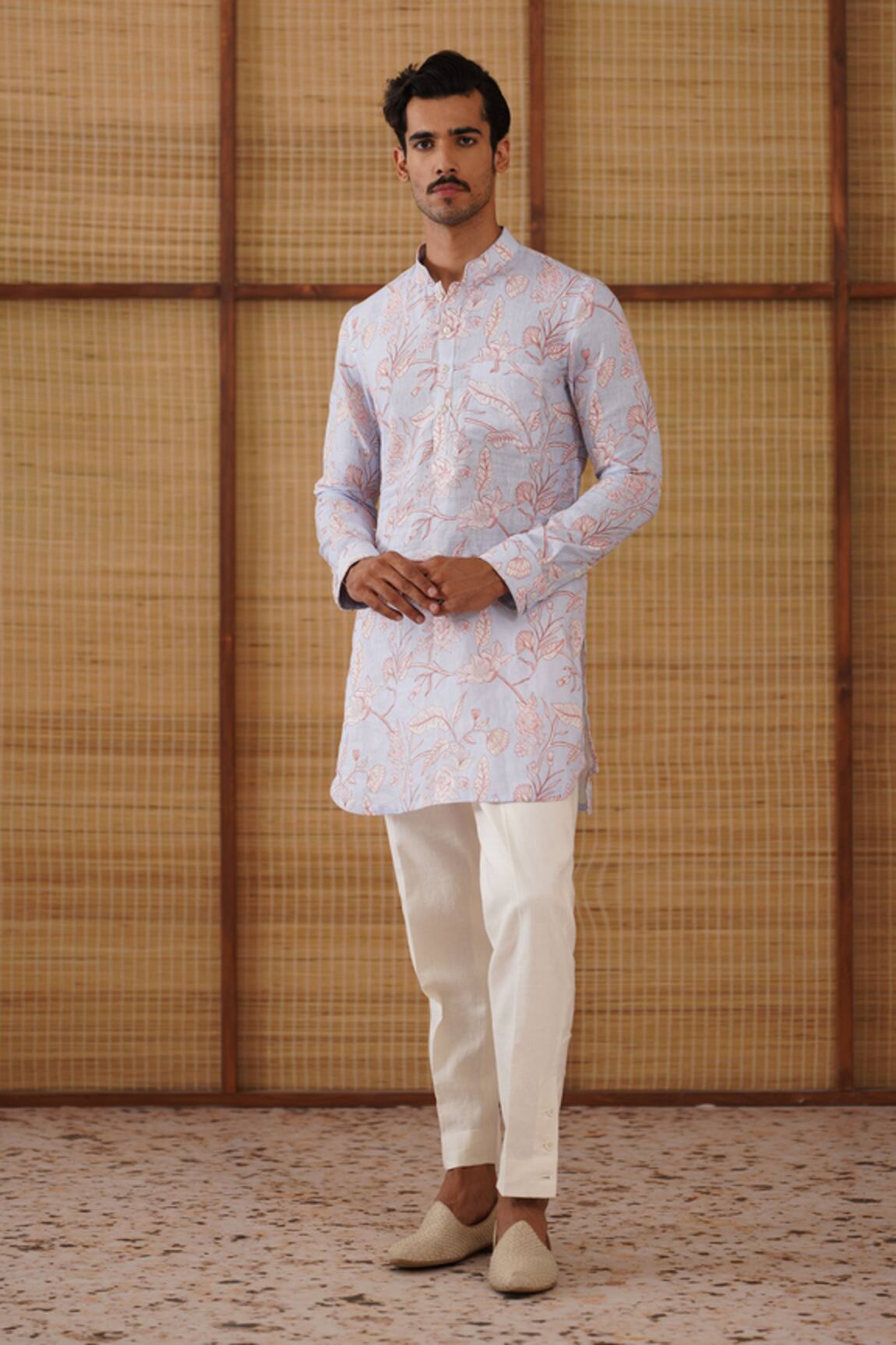 Arjan Dugal Floral Printed Kurta Set 