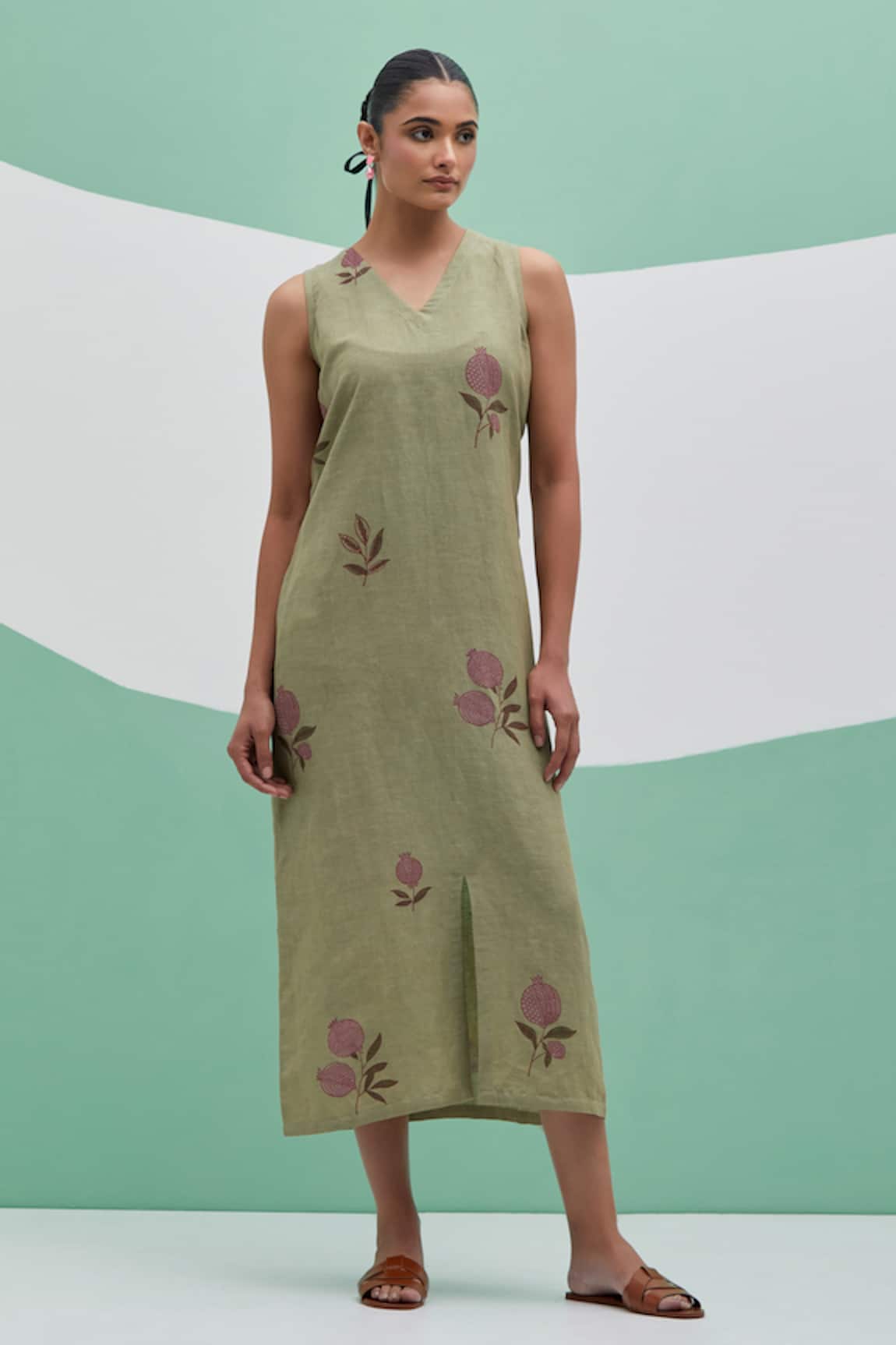 Priya Chaudhary Block Print Linen Dress 