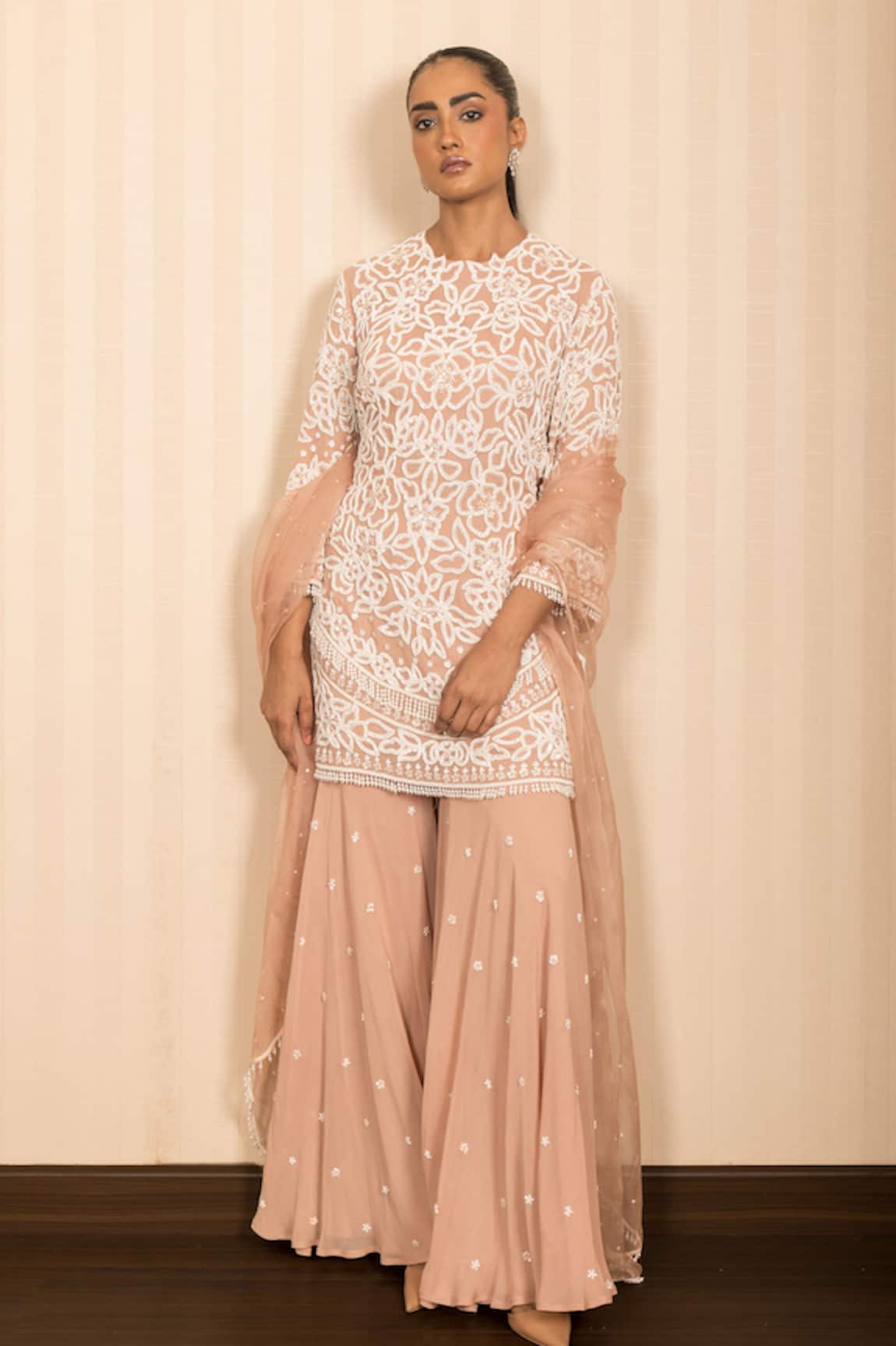 J By Jannat Dust Rose Pink Hand Embroidered Set 