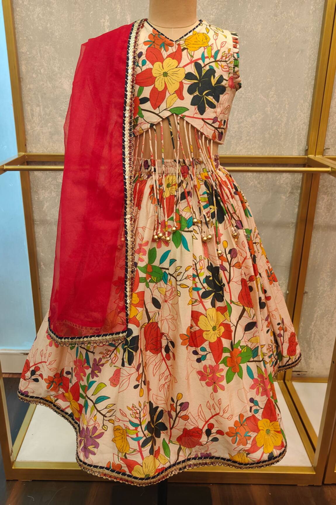 Lil Angels Floral Dori Lehenga Set 