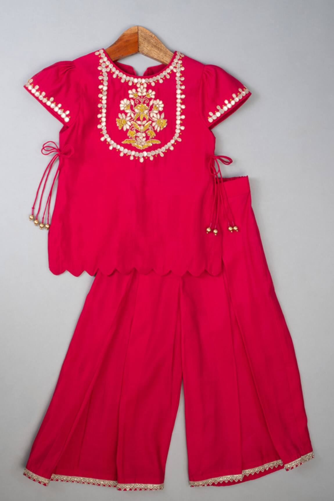 Lil Angels Pink Embroidered Palazzo Set 