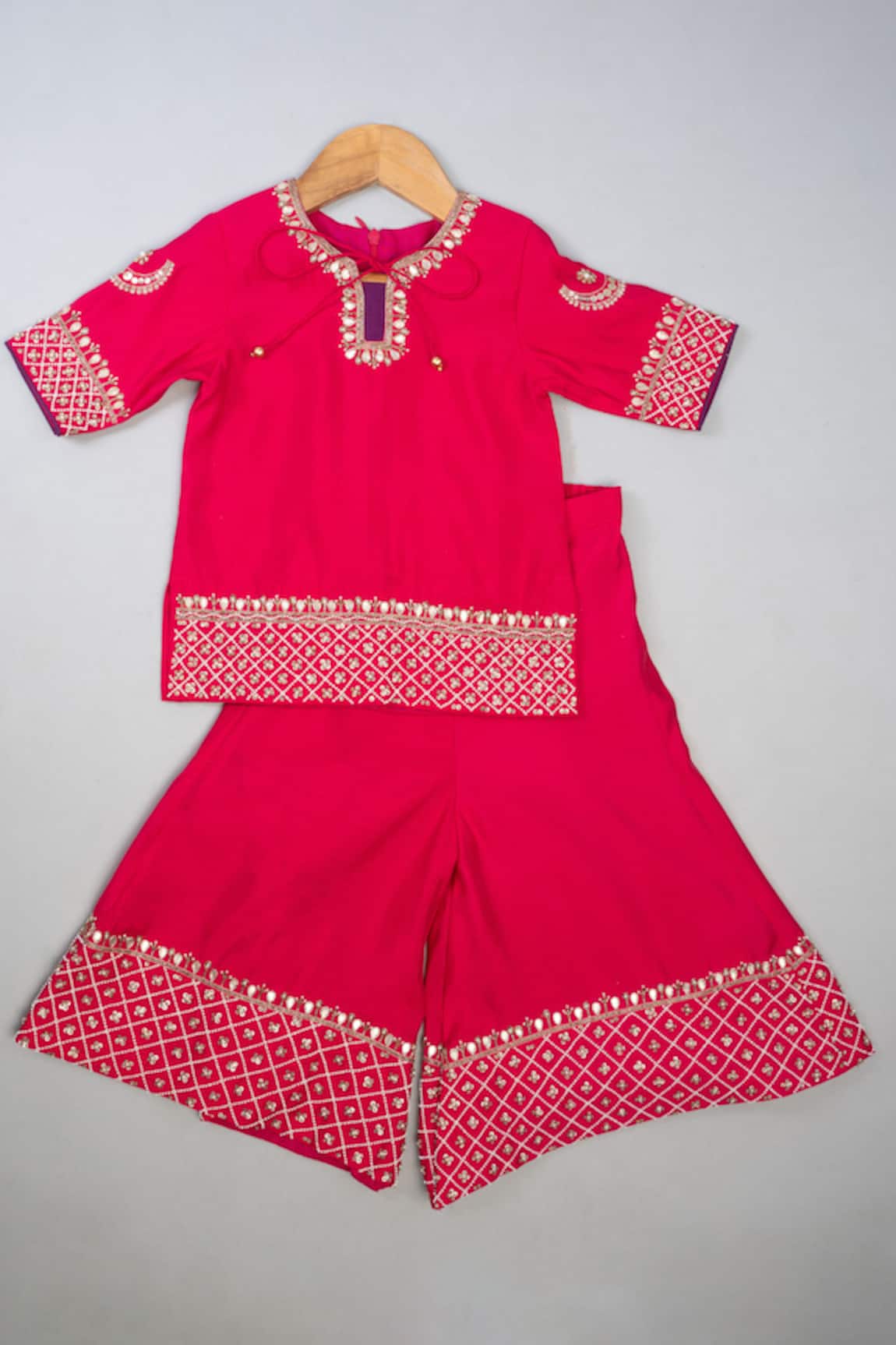 Lil Angels Pink Sequins Palazzo Set 