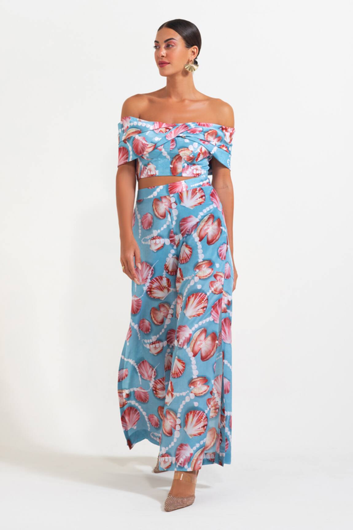Nautanky Floral Print Corset & Pant Set 