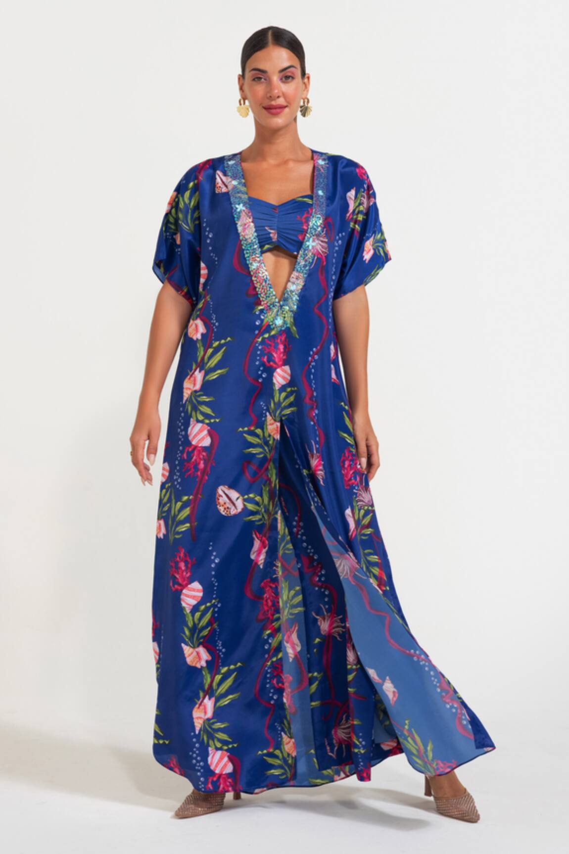 Nautanky Electric Blue Kaftan Set 