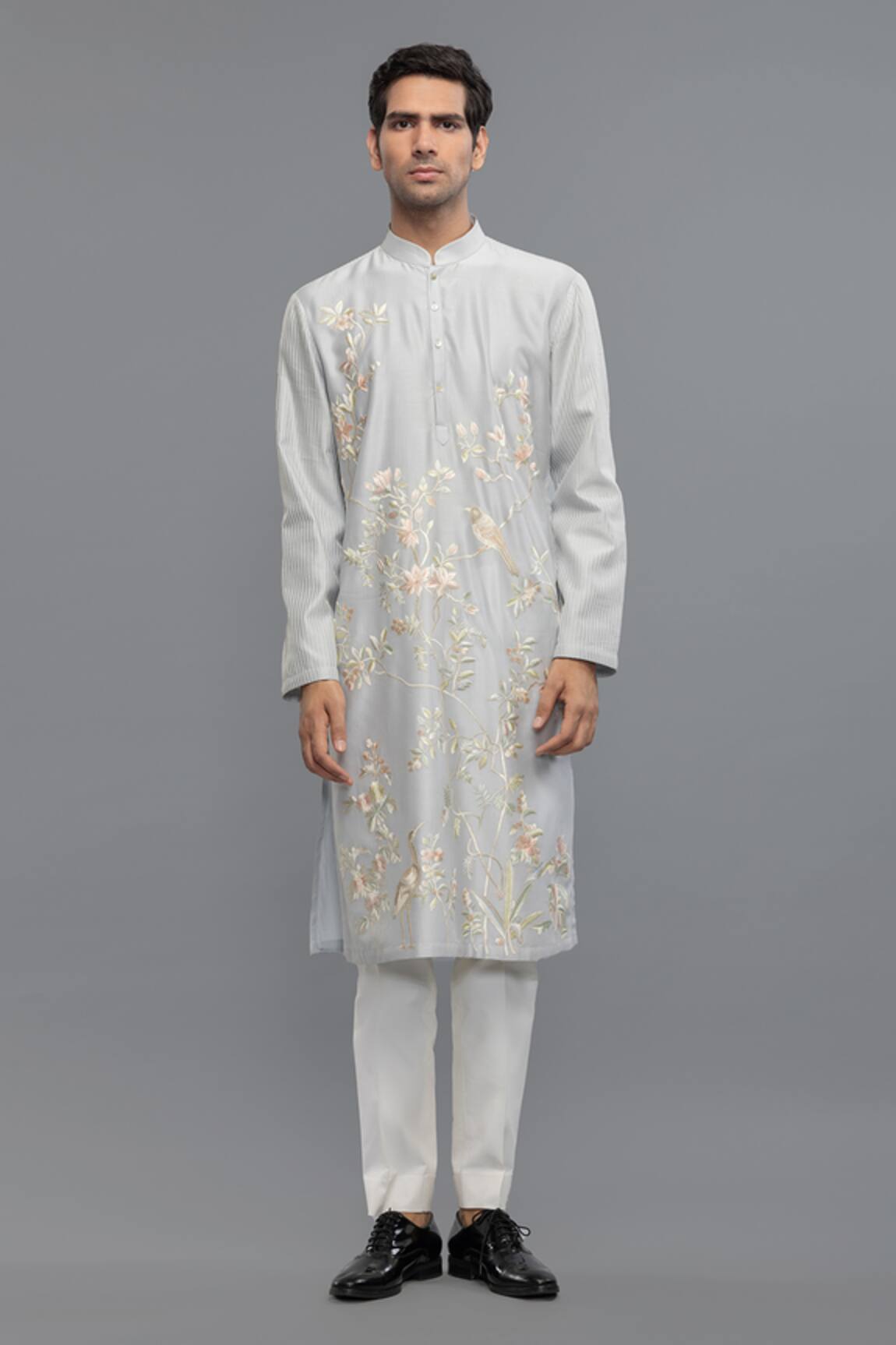 Rohit Bal Powder Blue Embroidered Kurta Pant Set 