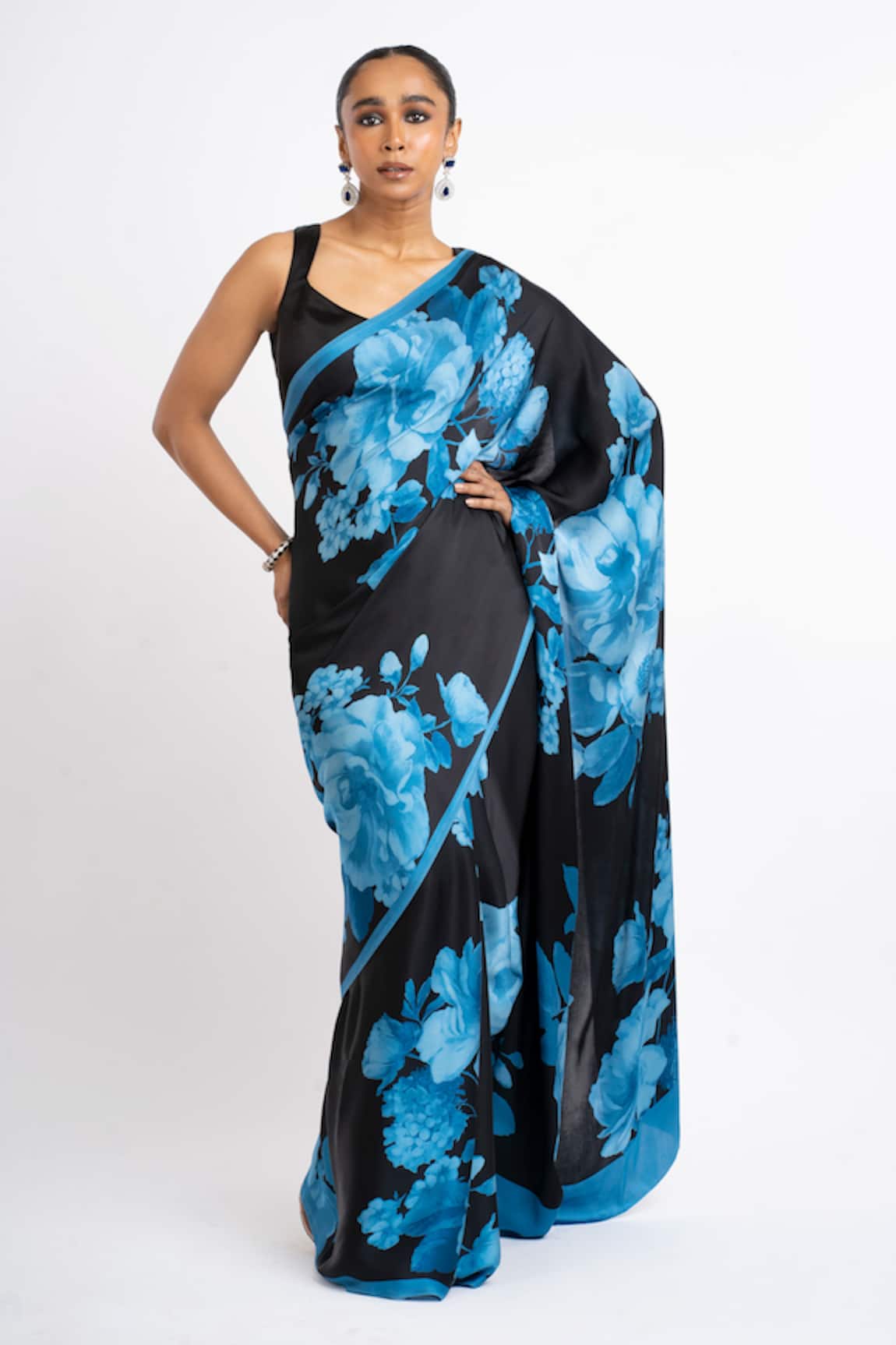 Studio 113 Floral Satin Silk Saree 