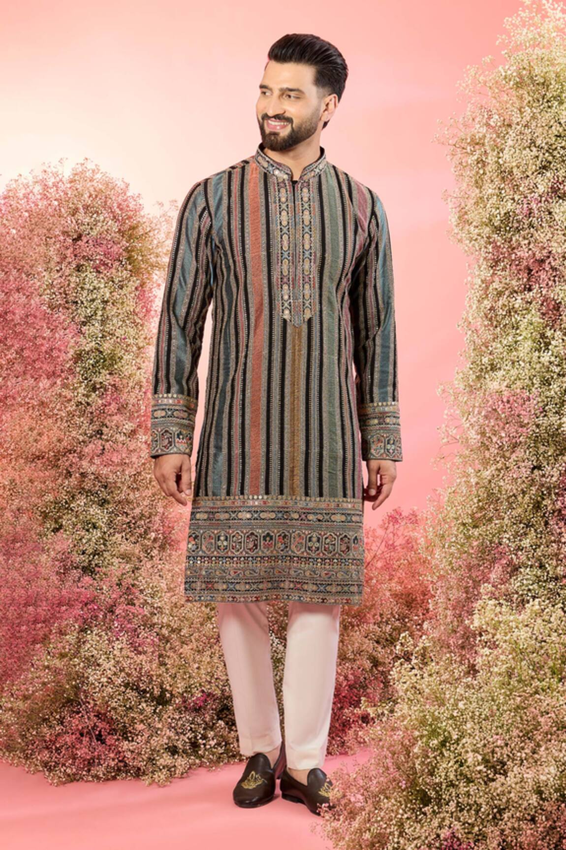 Kasbah Multi Color Thread Work Kurta 