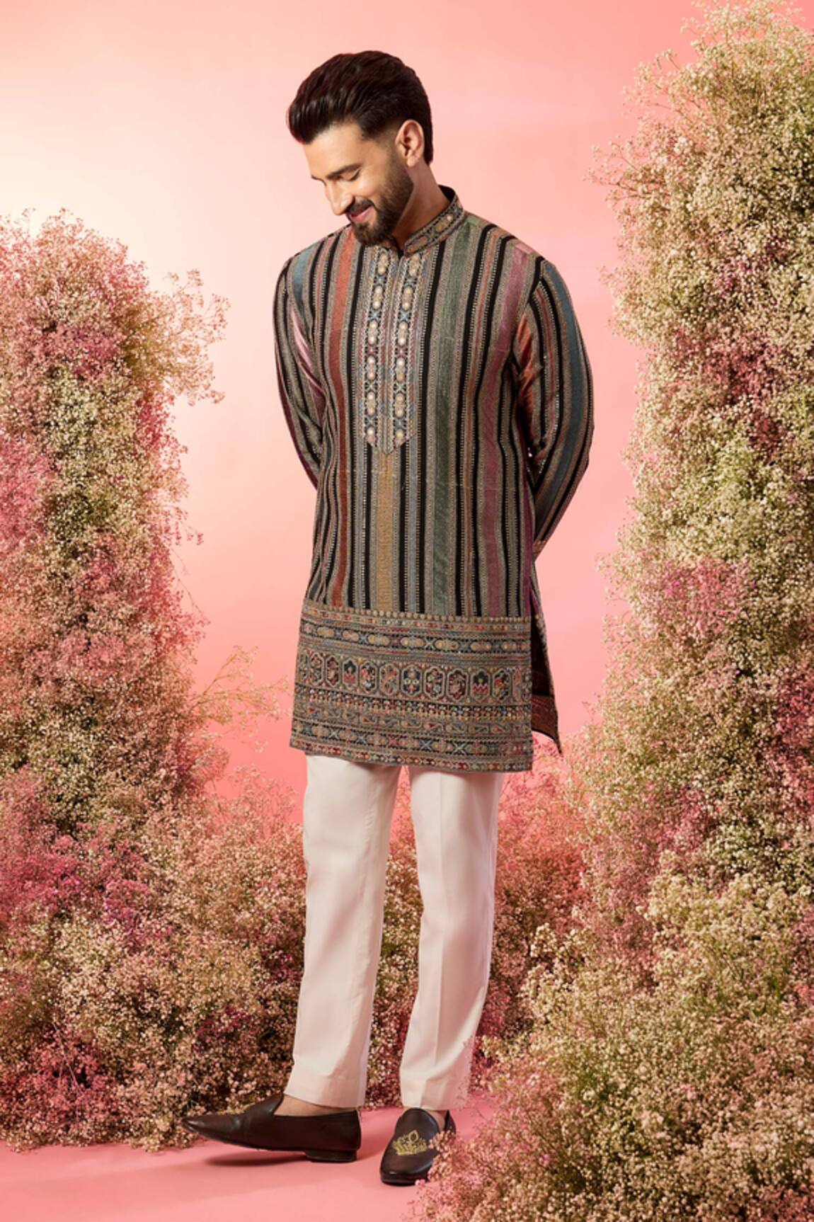 Kasbah Multi Color Thread Work Short Kurta 