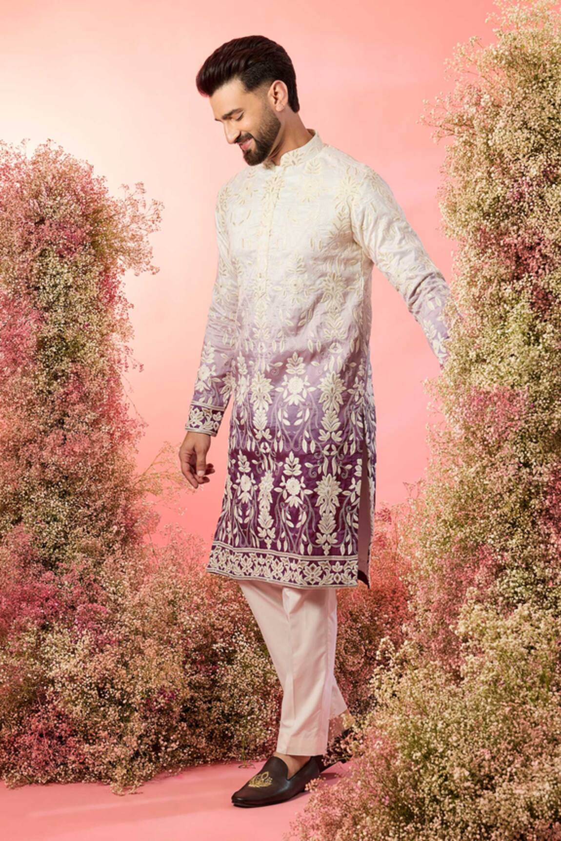 Kasbah Ombre Shaded Chikankari Kurta 