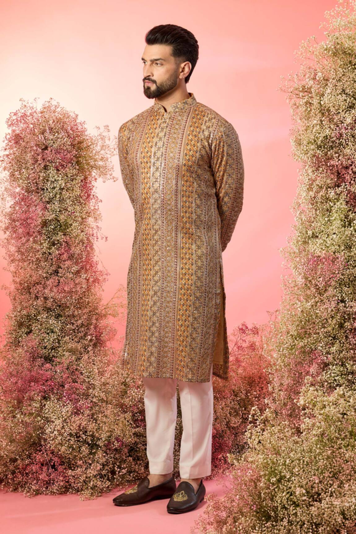 Kasbah Mustard Royal Zari Kurta 