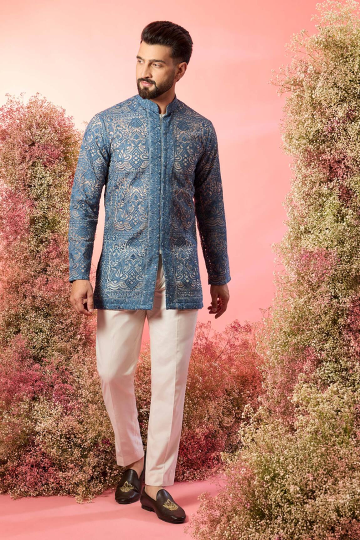 Kasbah Chikankari Open Front Kurta 