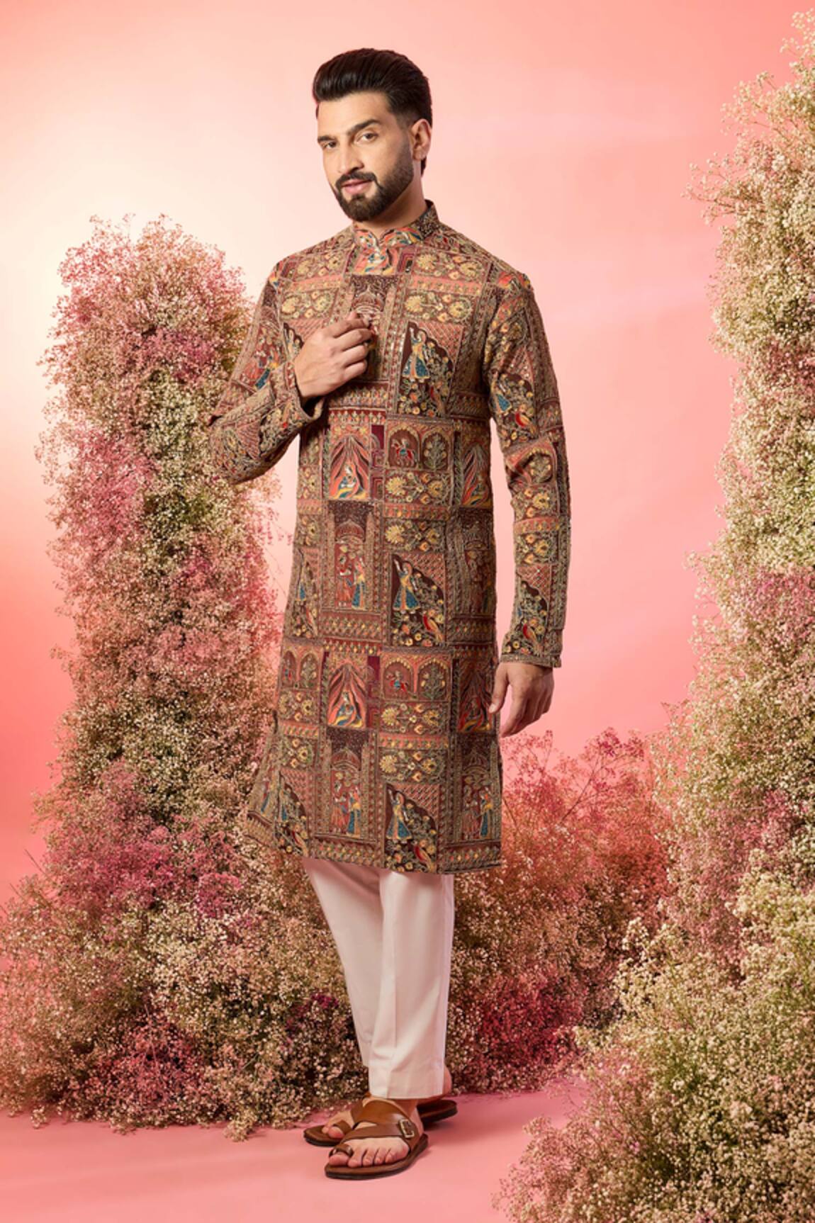 Kasbah Mughal Print Georgette Kurta 