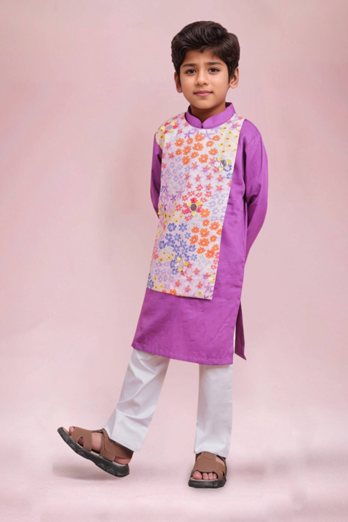Turqidz By Shweta Aggarwal Multi Color Hand Embroidered Kurta Set 