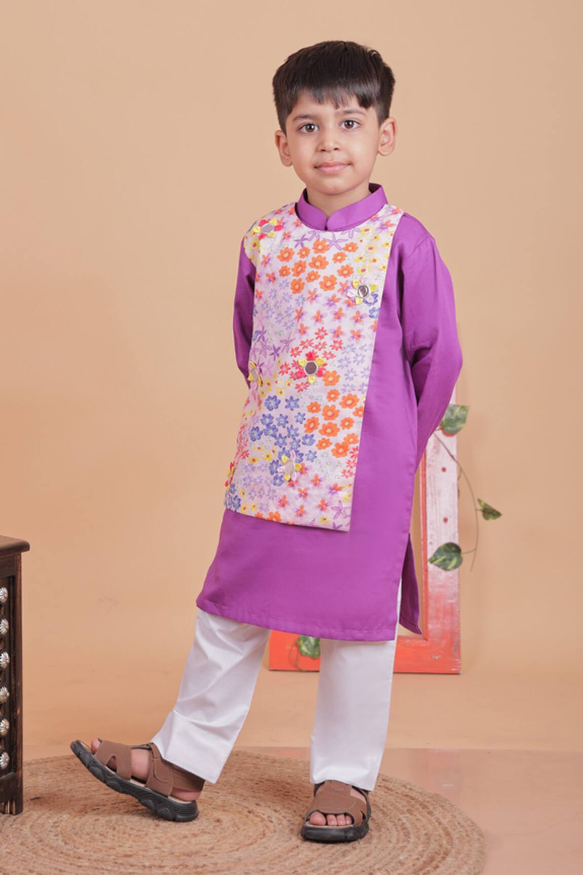 Turqidz By Shweta Aggarwal Multi Color Hand Embroidered Kurta Set 