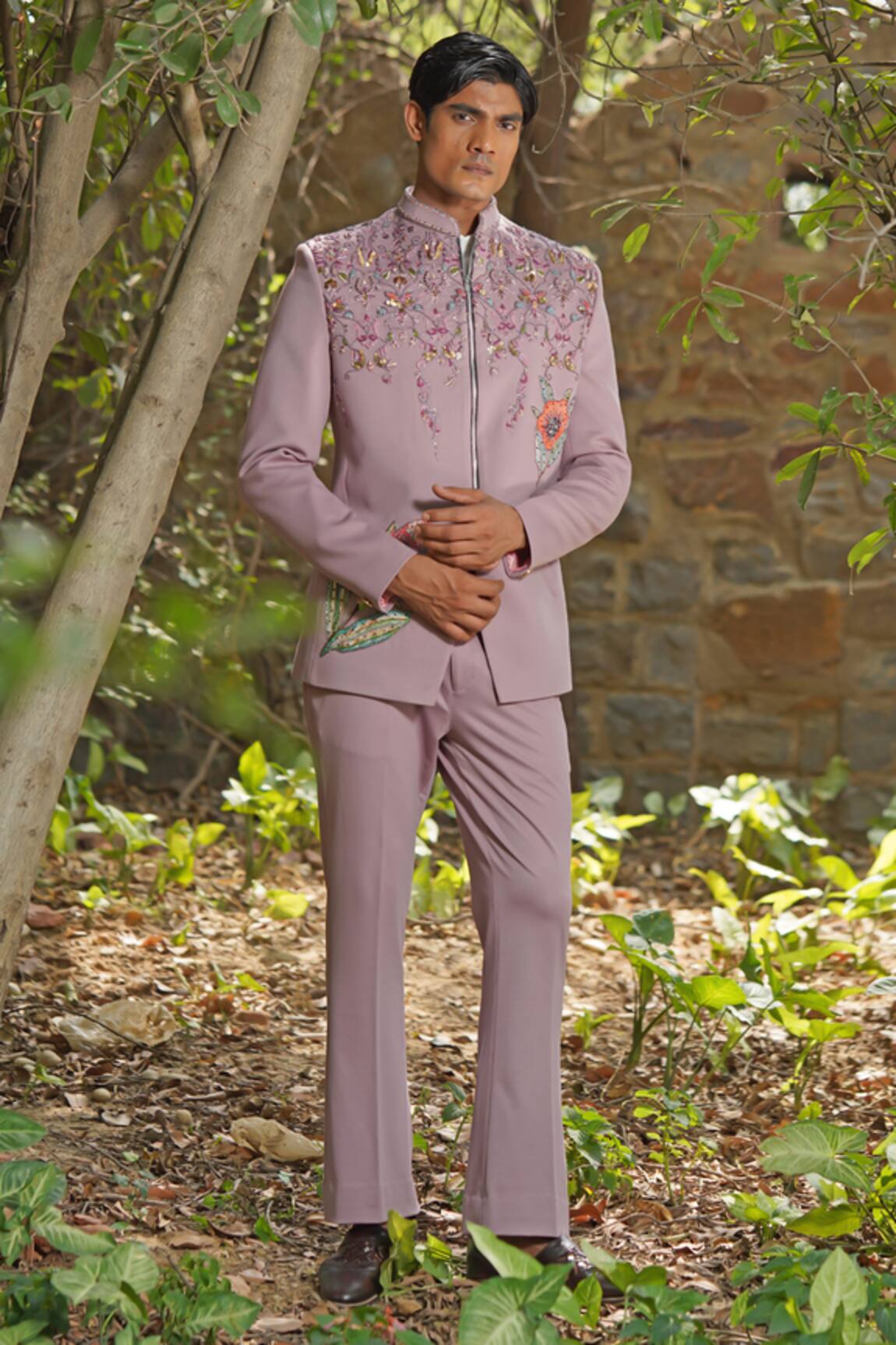 Soniya G Floral Embroidered Bandhgala Pant Set 