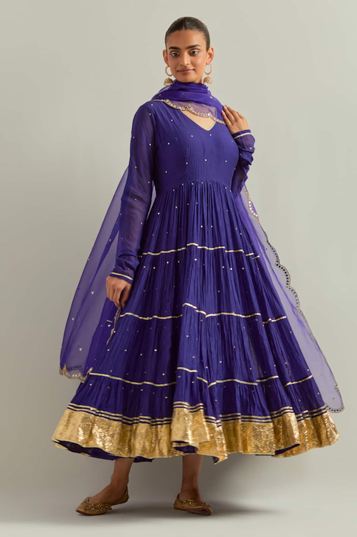 Ikshita Choudhary Chanderi Anarkali Set With Dupatta 