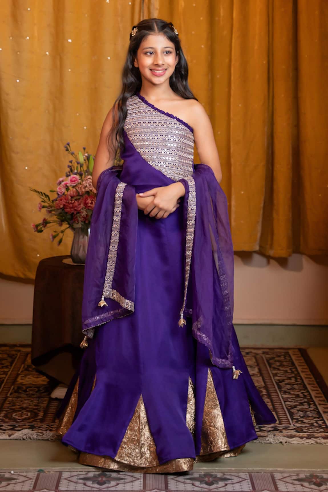 Kirti Agarwal - Pret N Couture Designer Purple Silk Lehenga Set 