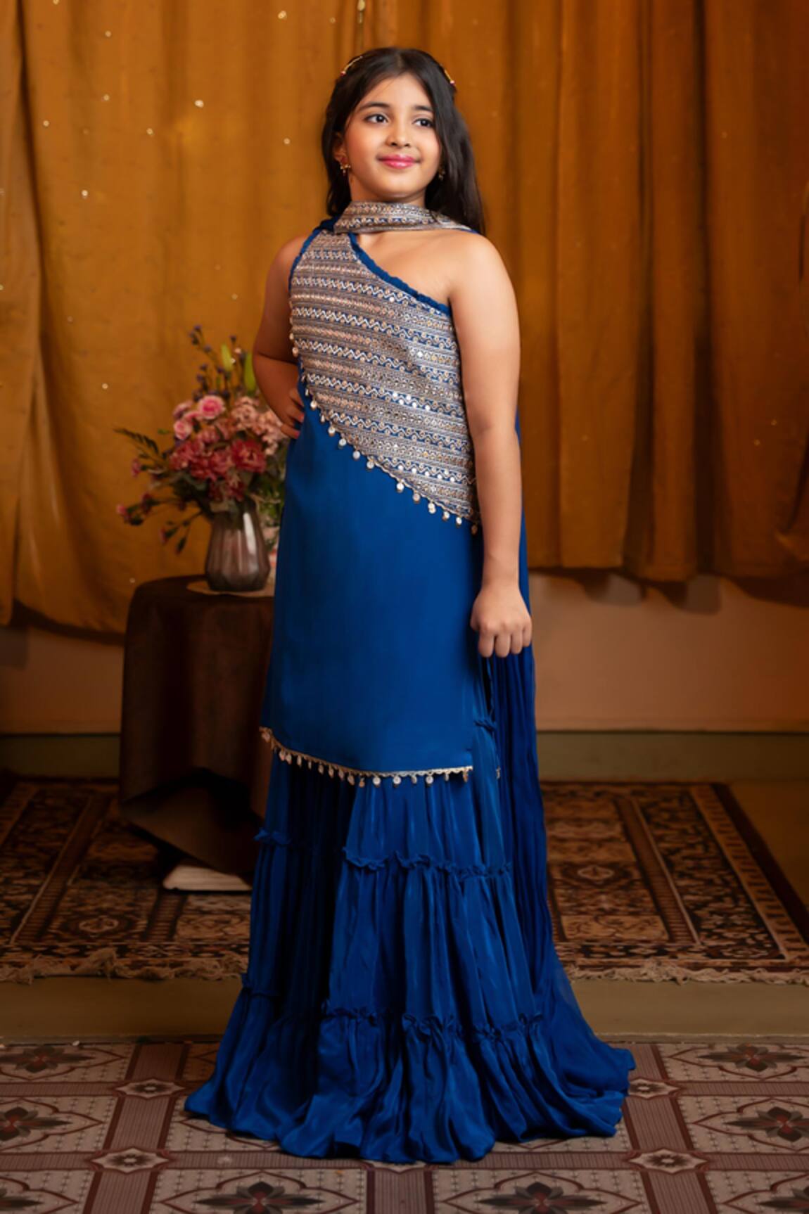 Kirti Agarwal - Pret N Couture Royal Blue Tunic Set 