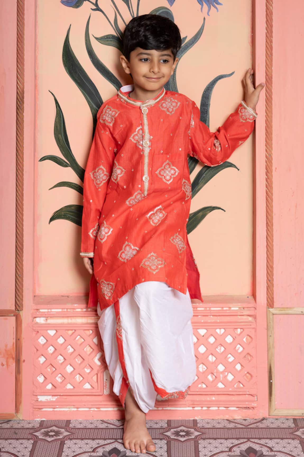Kirti Agarwal - Pret N Couture Orange Kurta & Dhoti Pant Set 