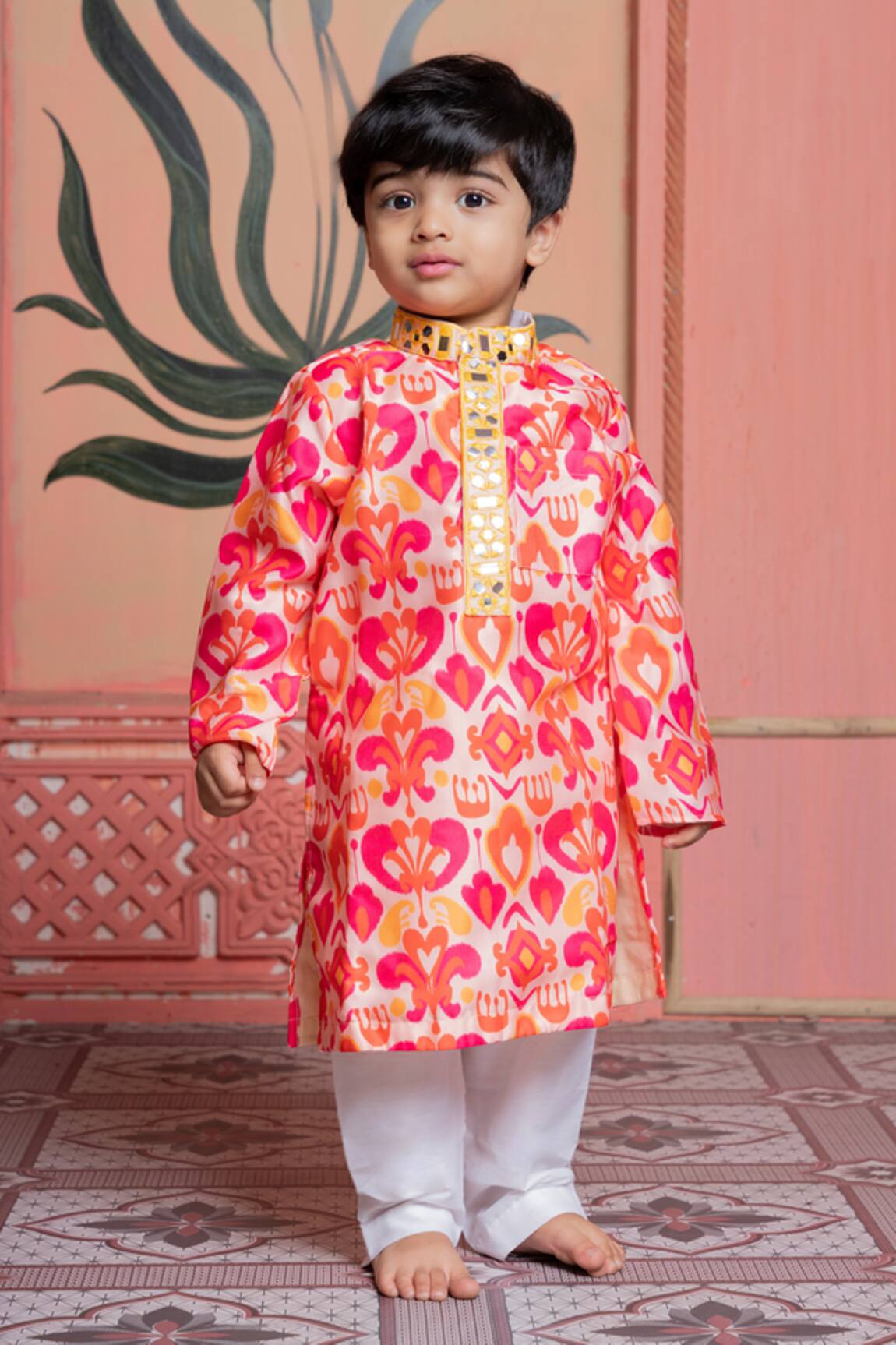 Kirti Agarwal - Pret N Couture Designer Pink & Peach Kurta Pyjama Set 