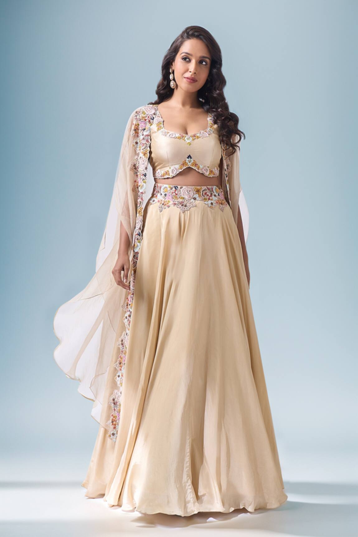 Neha Mehta Couture Golden Hand Embroidered Lehenga Set 