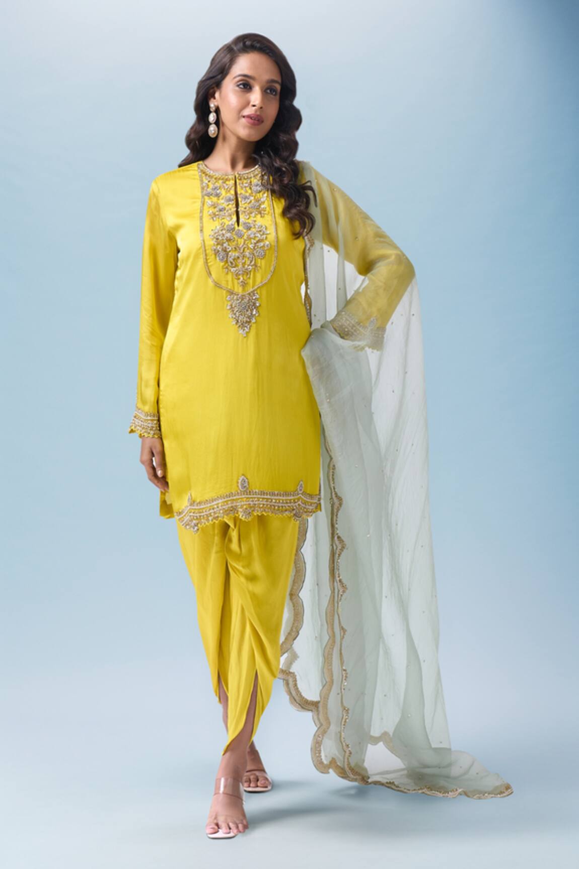 Neha Mehta Couture Hand Embroidered Kurta Dhoti Set 