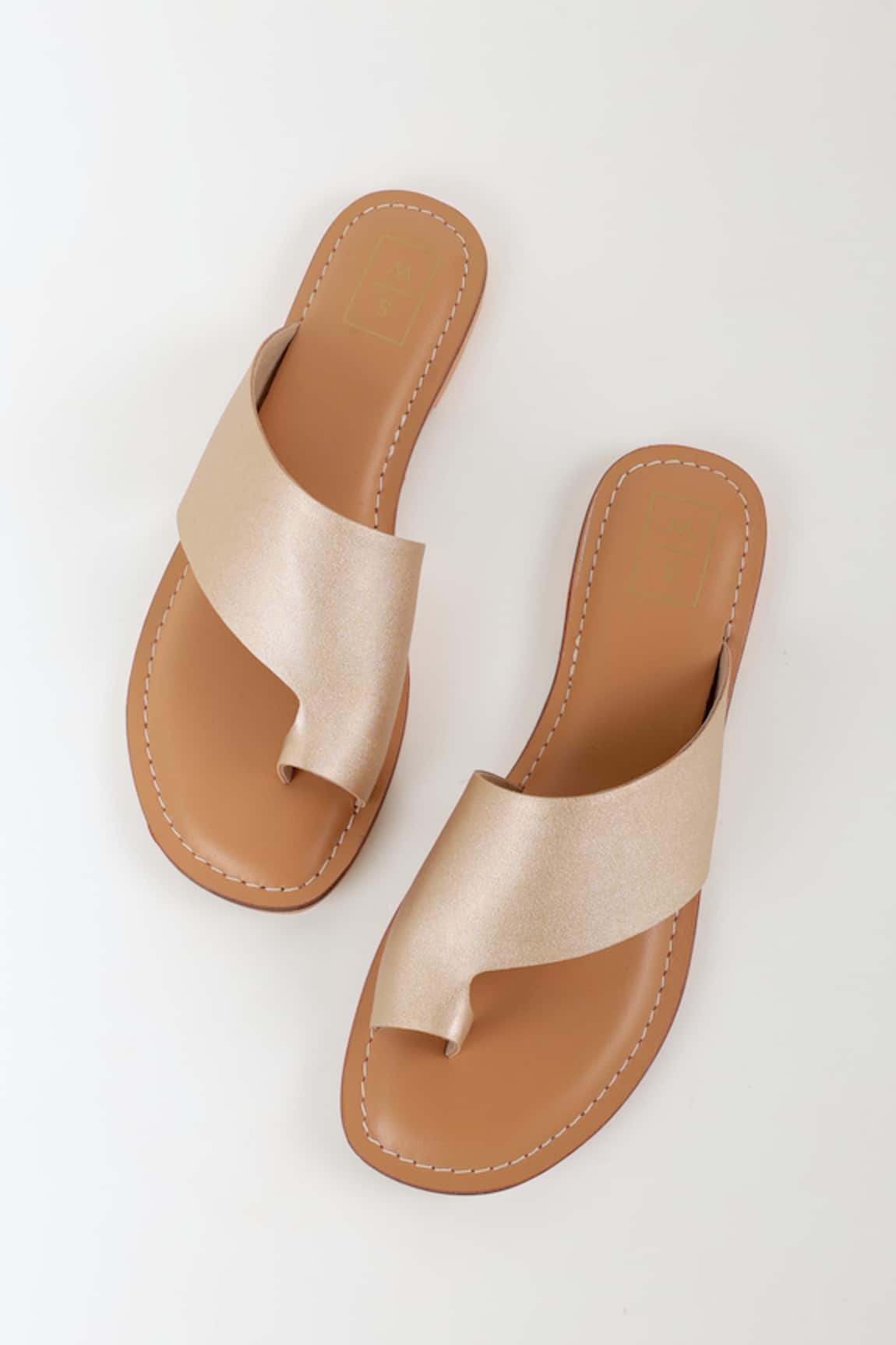 Sandalwali Isla Dull Gold Strapped Sandals 