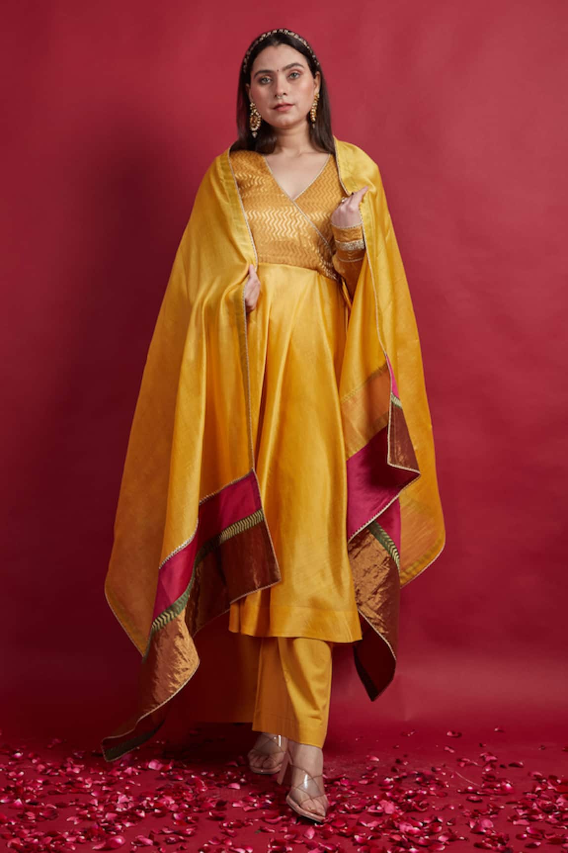 Vinusto Chanderi Handloom Anarkali Set 