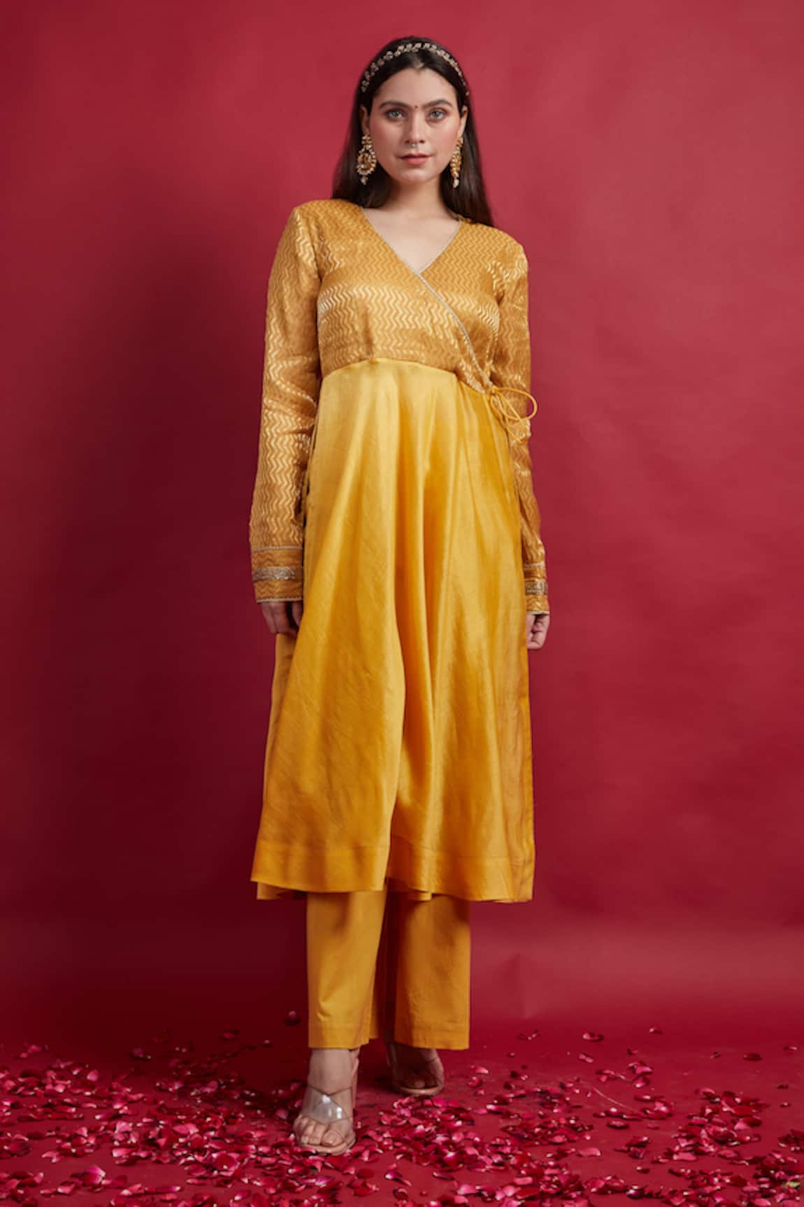 Vinusto Chanderi Zig Zag Kurta Set 