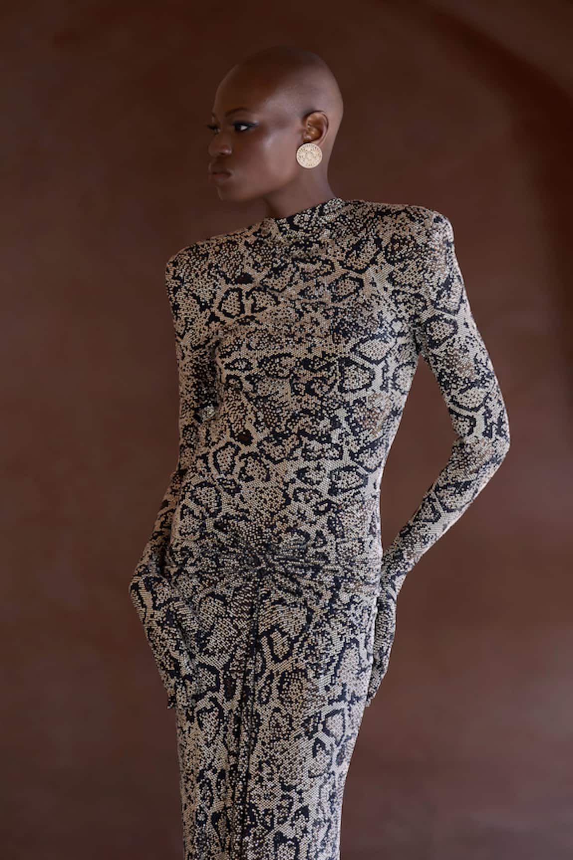 Itrh Serpentina Snake Print Gown 