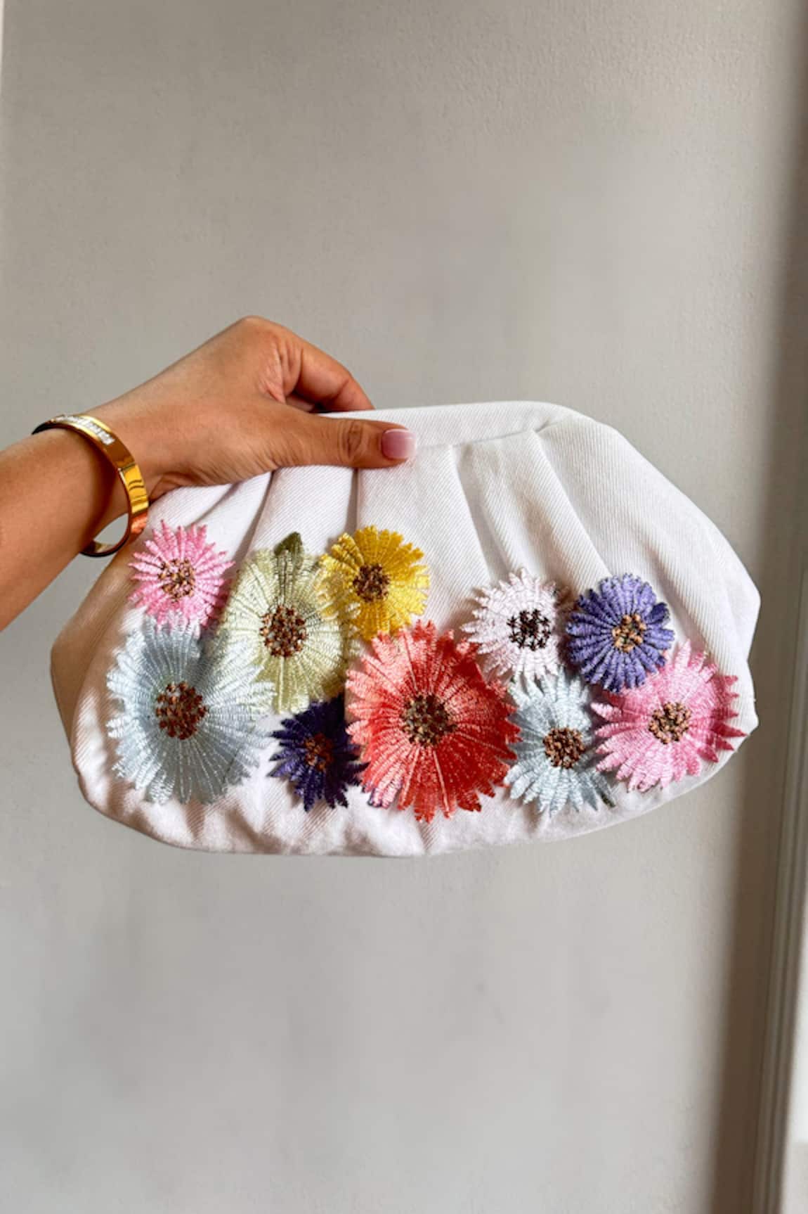 Boxwish By Bhumika 3D Applique Flora Denim Bag 