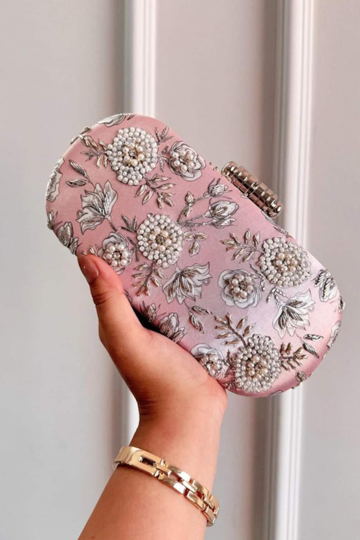 Boxwish By Bhumika Blossom Applique Handwork Clutch Bag 