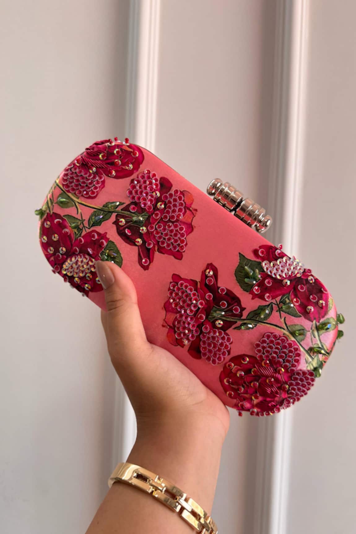 Boxwish By Bhumika Blossom Applique Handwork Clutch Bag 