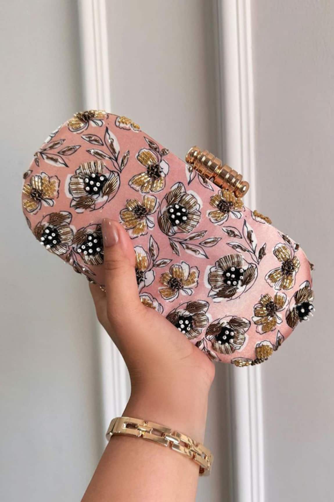 Boxwish By Bhumika Blossom Applique Handwork Clutch Bag 