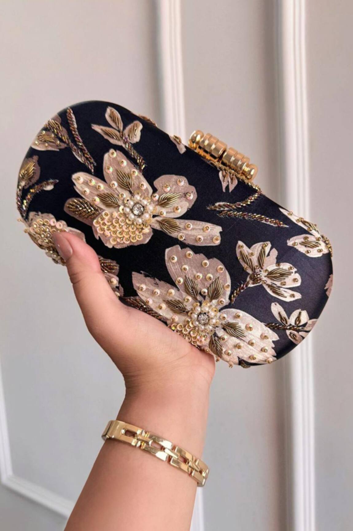 Boxwish By Bhumika Blossom Applique Handwork Clutch Bag 