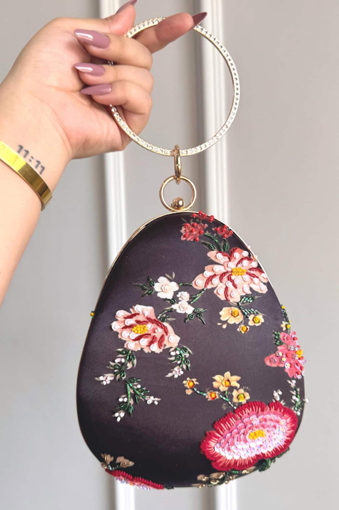 Boxwish By Bhumika Blossom Applique Handwork Clutch Bag 