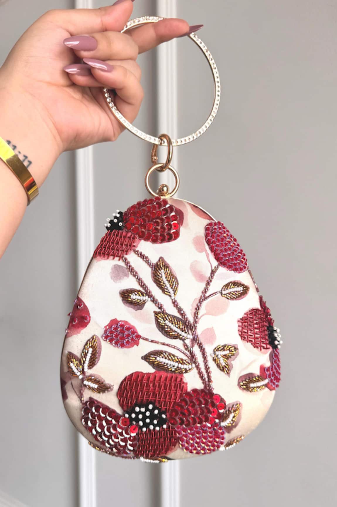 Boxwish By Bhumika Blossom Applique Handwork Clutch Bag 