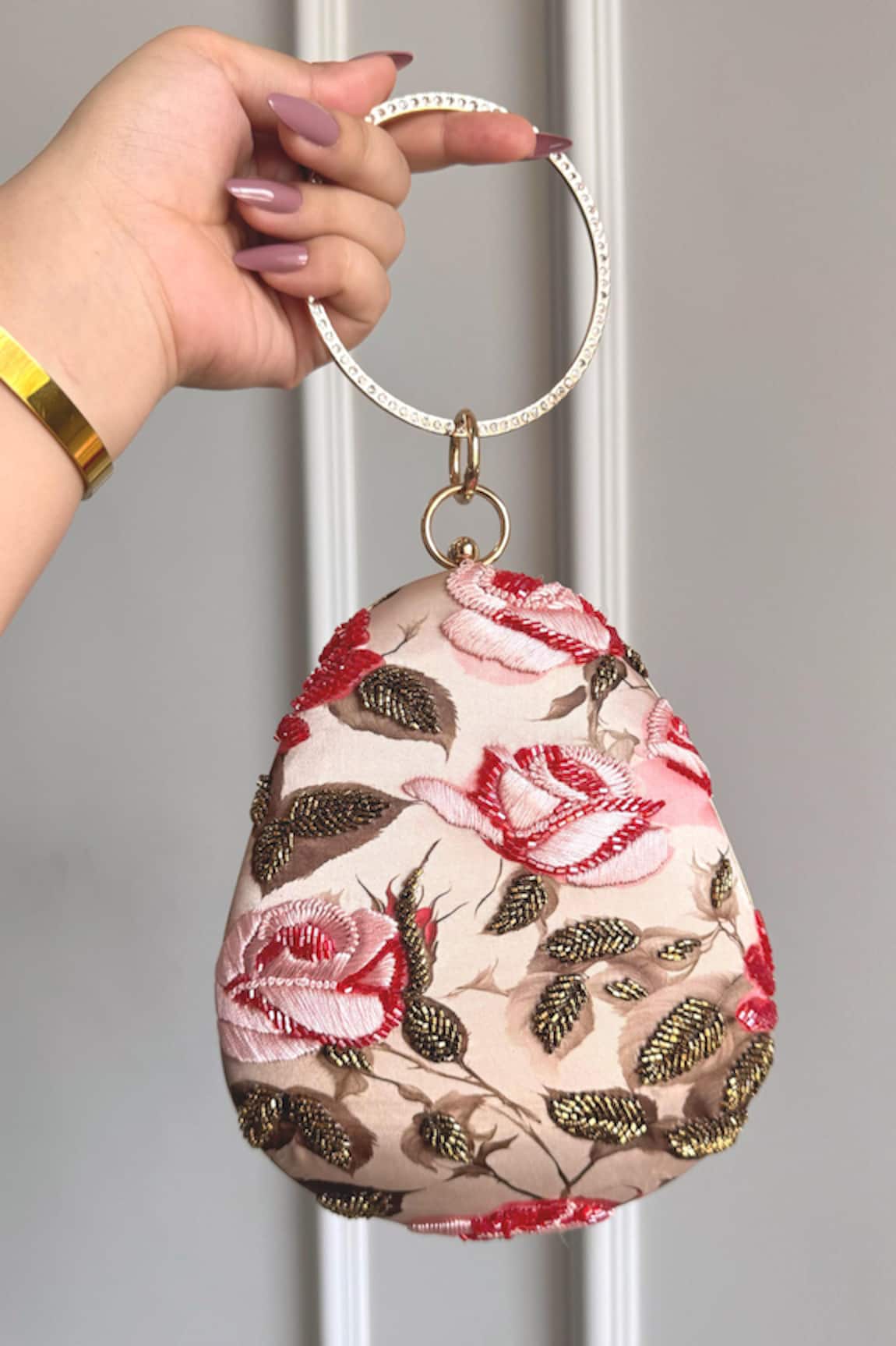 Boxwish By Bhumika Blossom Applique Handwork Clutch Bag 