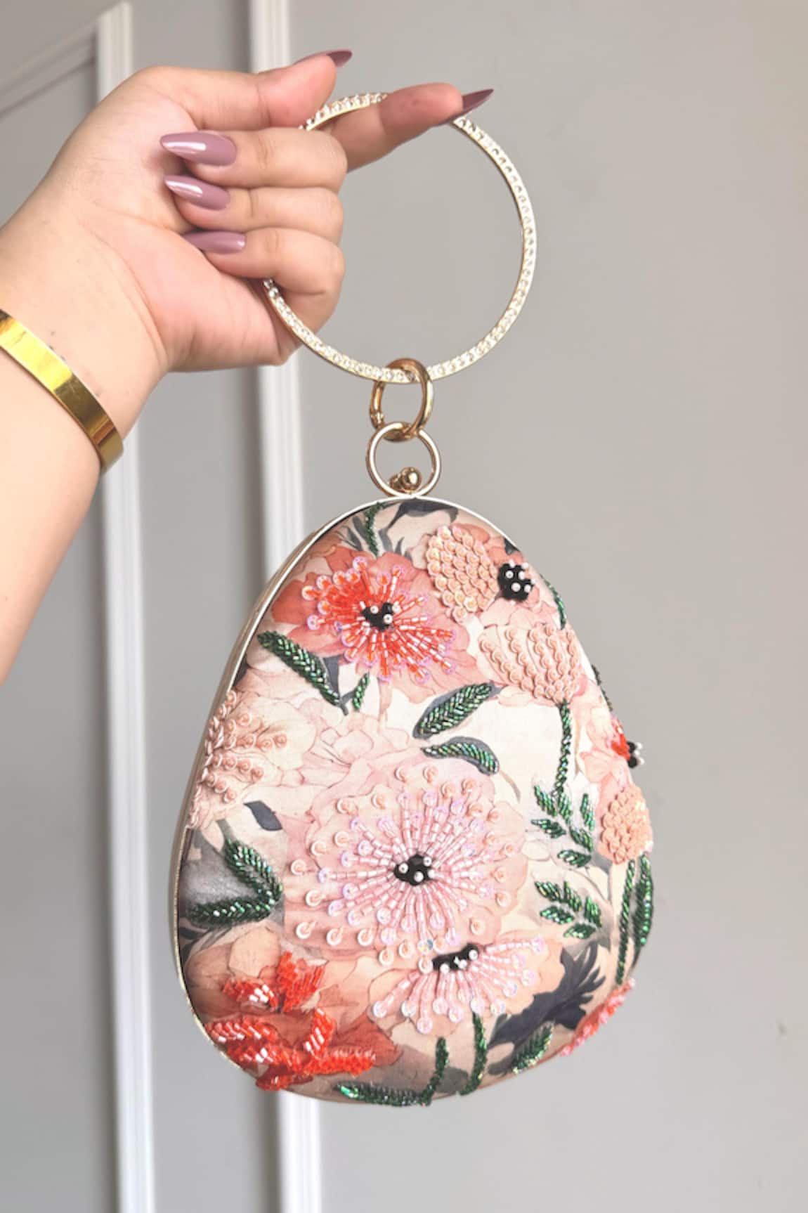Boxwish By Bhumika Blossom Applique Handwork Clutch Bag 