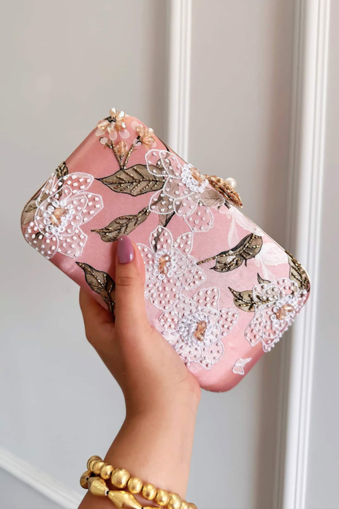 Boxwish By Bhumika Blossom Applique Handwork Clutch Bag 